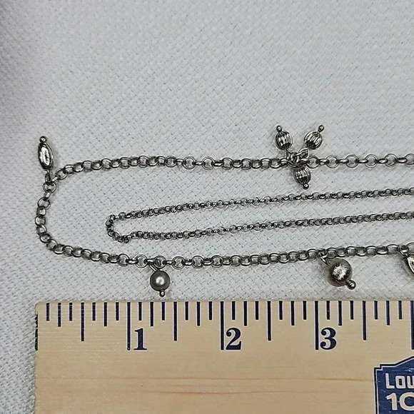 Lia Sophia Double-Stranded Long Silver Layered Necklace - Picture 12 of 13